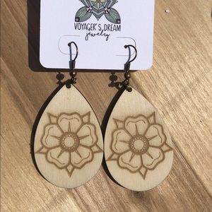 Wooden earrings 1.5 inch long
